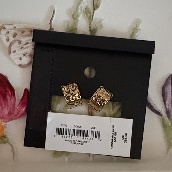 Coach Gold-Tone Stud Earrings - Picture 3 of 3